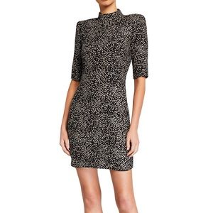 Alice + Olivia Inka Glitter - Dot Dress Black Silver 6 NWT